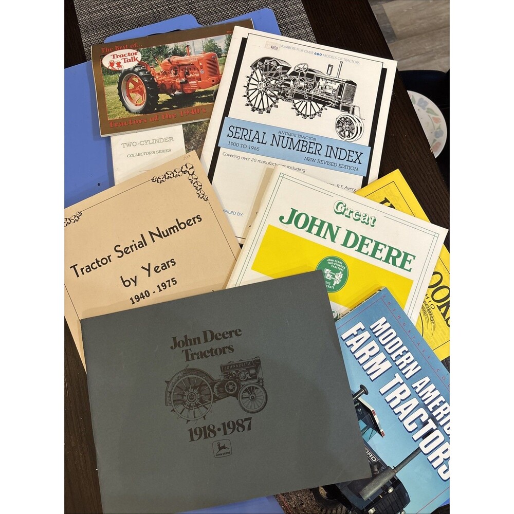 Vintage Tractor Books & Booklets Lot of 8 John Deere Serial Numbers Tractor Talk
